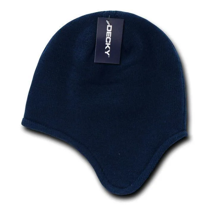 Decky Helmet Beanies Warm Winter Fleece-Lined Inside Ear Flap Ski Snow